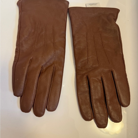 Women’s Leather Gloves, Brown, Size M/L, Lined - Picture 1 of 4